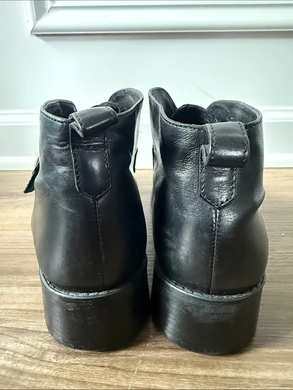 Brighton Krista Woven Leather Ankle Boots Booties Heart Buckle Black Women's 8M